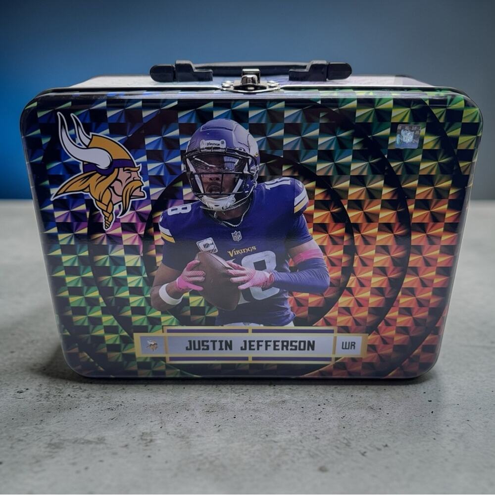 JUSTIN JEFFERSON Minnesota Vikings Themed Metal Lunch box Panini Revolution